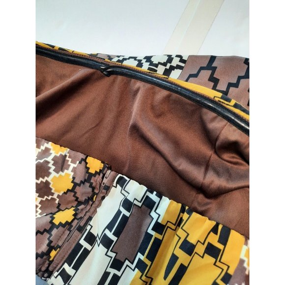 Torrid womens strapless halter short mini dress gold brown geo lined size 26 - Picture 12 of 13